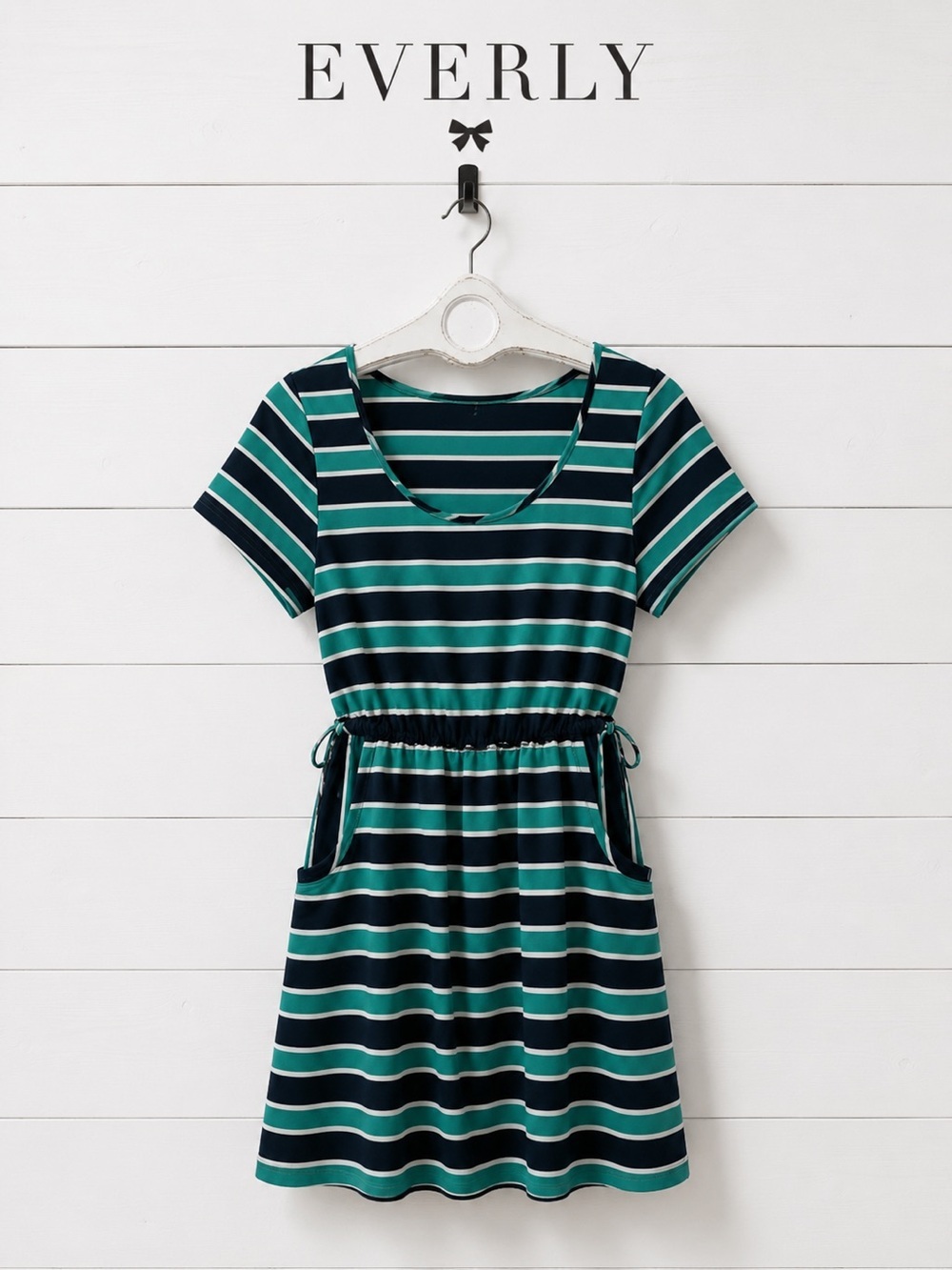 EVERLY Striped Pocket Dress size S